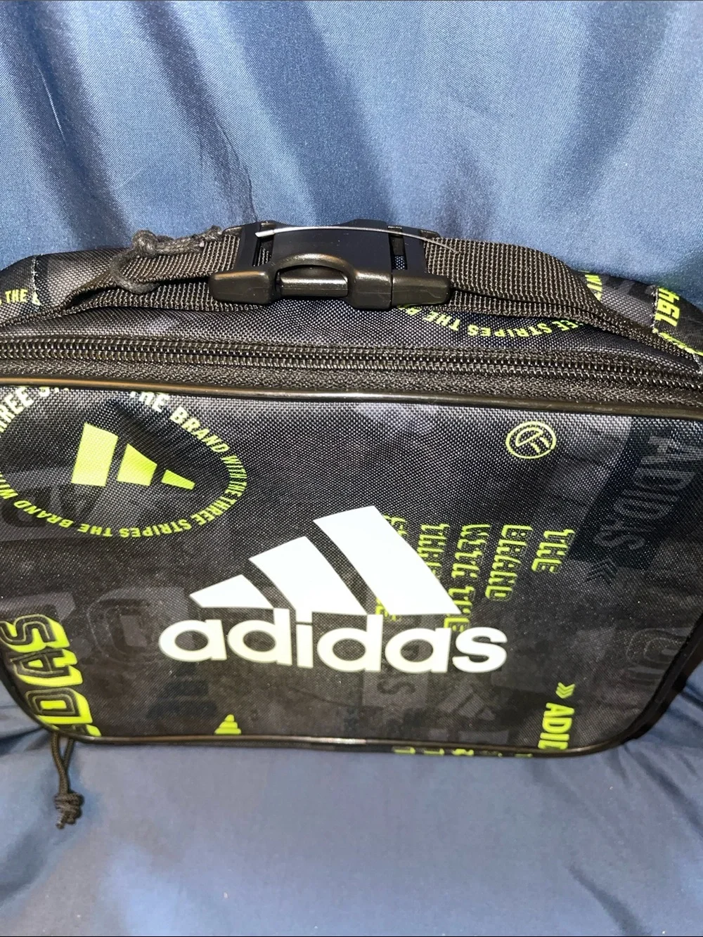 adidas Black Lunch Bag with White & Lime Lettering